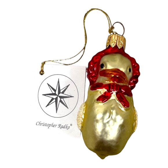 Christopher Radko Glass Chicken Little Baby Chick Farm Country Gift Ornament - Picture 2 of 6